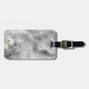 Elegantes Carrera White Black Marble Muster Gepäckanhänger