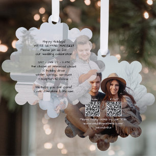 Elegantes Casual-Hochzeitseinladungs-Weihnachtsorn Ornament Karte