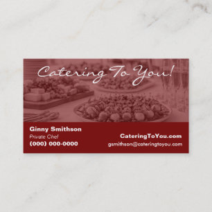 Elegantes Catering Food-Service & Privatköchin Visitenkarte