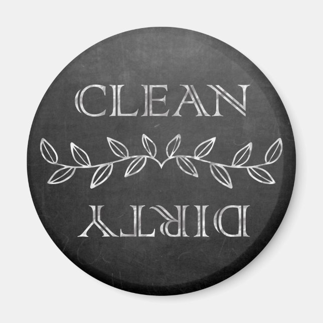 Elegantes Chalkboard Dirty Clean Geschirrspüler Ma Magnet (Vorne)