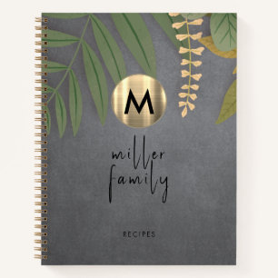 Elegantes Chalkboard Grüne Familienrezeptbuch Notizbuch