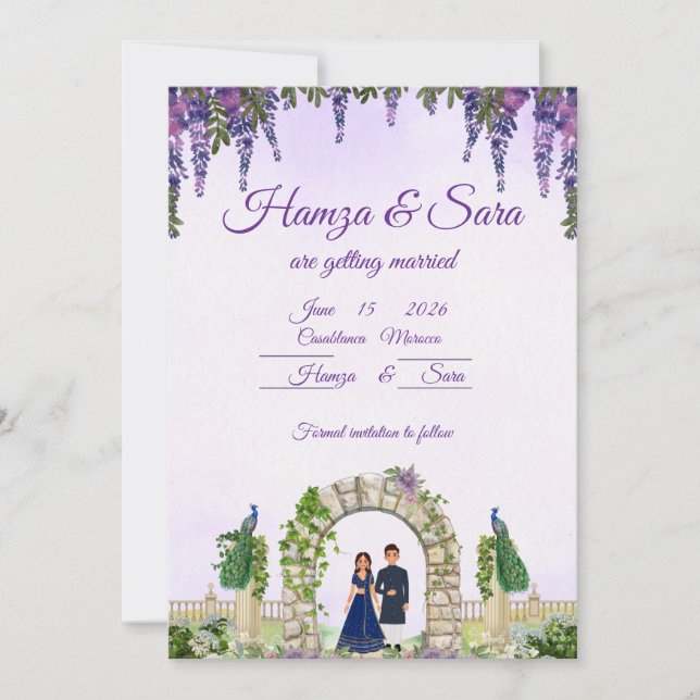 Elegantes Chalkboard Hochzeitsempfang | Floral Sav Einladung (Vorderseite)