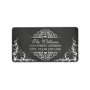 Elegantes Chalkboard Swirl Weihnachtsadressen-Labe Adressaufkleber