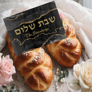Elegantes Challah-Board aus schwarzem Achat Schneidebrett