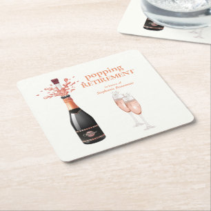 Elegantes Champagner-Pop-Rentnerinnen-Jubiläum Rechteckiger Pappuntersetzer