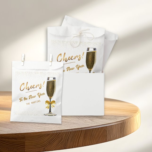 Elegantes Champagner-Silvester Geschenktütchen (Von Creator hochgeladen)