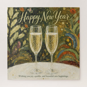 Elegantes Champagner-Trinkspruch-Volksfestkunst Fr Puzzle