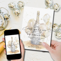 Elegantes Champagner- und Ballon-Silvester