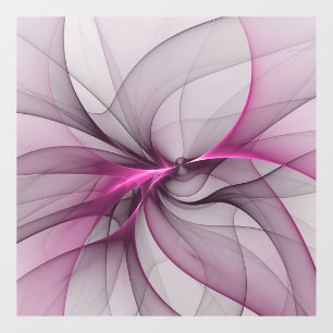 Elegantes Chaos Moderne Abstrakte Pinke Fraktal-Ku Fensteraufkleber