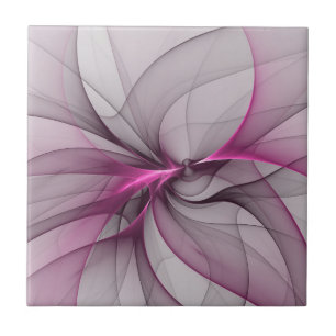 Elegantes Chaos Moderne Abstrakte Pinke Fraktal-Ku Fliese