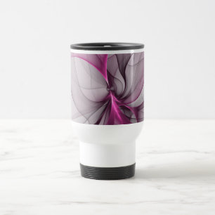 Elegantes Chaos Moderne Abstrakte Pinke Fraktal Ku Reisebecher