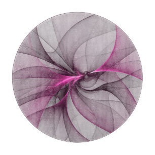 Elegantes Chaos Moderne Abstrakte Pinke Fraktal Ku Schneidebrett