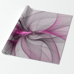 Elegantes Chaos moderne abstrakte rosa fraktale Ku Geschenkpapier