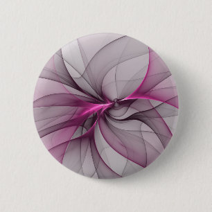 Elegantes Chaos moderne abstrakte rosa Fraktalkuns Button
