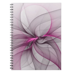 Elegantes Chaos moderne abstrakte rosa Fraktalkuns Notizblock