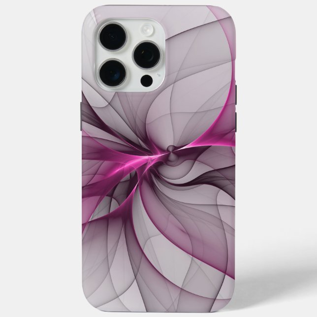 Elegantes Chaos Modernes Abstraktes Rosa Fraktal K Case-Mate iPhone Hülle (Rückseite)