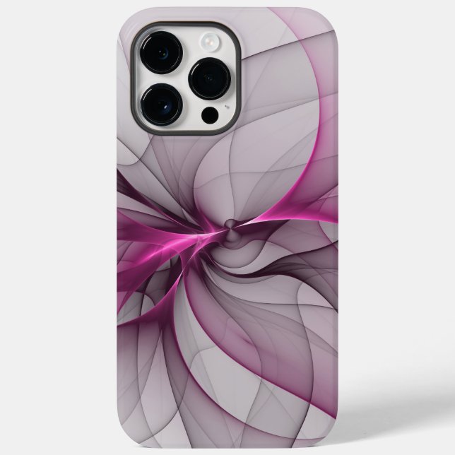 Elegantes Chaos Modernes Abstraktes Rosa Fraktal K Case-Mate iPhone Hülle (Rückseite)