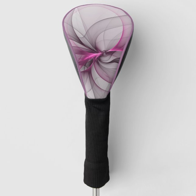 Elegantes Chaos Modernes Abstraktes Rosa Fraktal K Golf Headcover (Vorderseite)