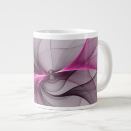Elegantes Chaos Modernes Abstraktes Rosa Fraktal K Jumbo-Tasse