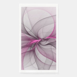 Elegantes Chaos Modernes Abstraktes Rosa Fraktal K Serviette
