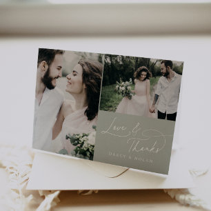 Elegantes Charm Green Wedding Foto Vielen Dank Kar Dankeskarte