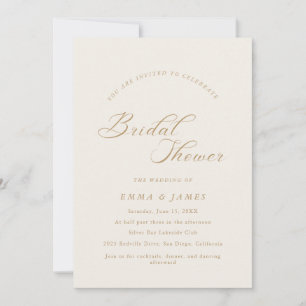 Elegantes Charm Ivory & Gold Brautparty Einladung