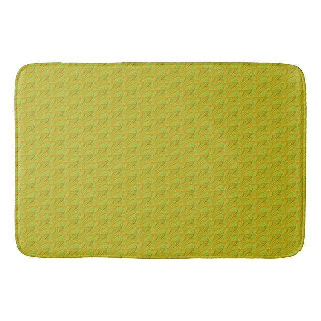 Elegantes Chartreuse-Grün-Blumenmuster Badematte (Vorderseite)
