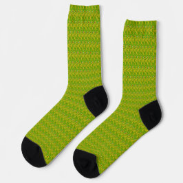 Elegantes Chartreuse-Grün-Blumenmuster Socken