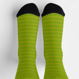 Elegantes Chartreuse-Grün-Blumenmuster Socken