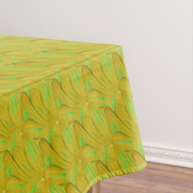Elegantes chartreuse-grünes Blumenmuster Tischdecke (Beispiel)