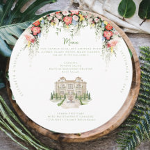 Elegantes Château-Blumen-Hochzeitsmenü