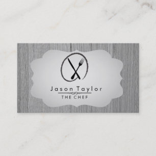 Elegantes Chef-Catering-Retro-Messer Gabel Holz Gr Visitenkarte
