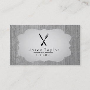 Elegantes Chef-Catering-Retro-Messer Gabel Holz Gr Visitenkarte