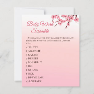 Elegantes Cherry Blossom Baby Word Scramble Game