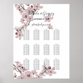 Elegantes Cherry Blossom Hochzeitssattel Poster