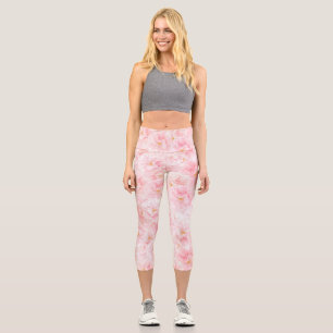 Elegantes Cherry-Blossom-Muster Capri Leggings