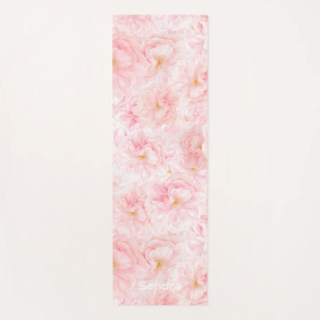 Elegantes Cherry-Blossom-Muster Yogamatte (Vorderseite)