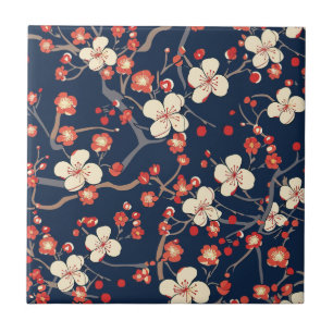 Elegantes Cherry Blossom Nahtloses Muster (10) Fliese