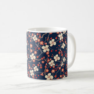 Elegantes Cherry Blossom Nahtloses Muster (10) Kaffeetasse