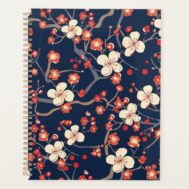 Elegantes Cherry Blossom Nahtloses Muster (10) Planer (Vorderseite)