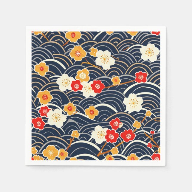 Elegantes Cherry Blossom Nahtloses Muster (12) Serviette (Vorderseite)