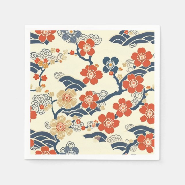 Elegantes Cherry Blossom Nahtloses Muster (14) Serviette (Vorderseite)