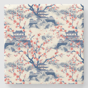 Elegantes Cherry Blossom Nahtloses Muster (15) Steinuntersetzer