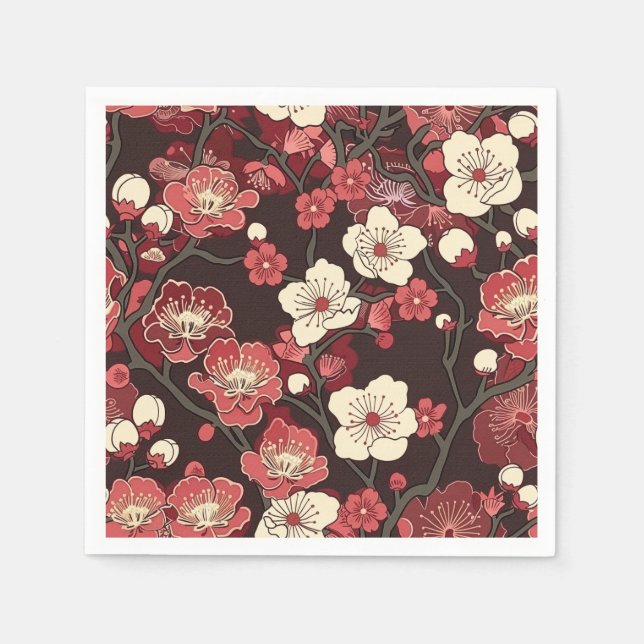 Elegantes Cherry Blossom Nahtloses Muster (16) Serviette (Vorderseite)
