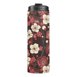 Elegantes Cherry Blossom Nahtloses Muster (16) Thermosbecher