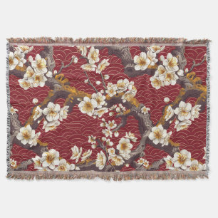 Elegantes Cherry Blossom Nahtloses Muster (17) Decke
