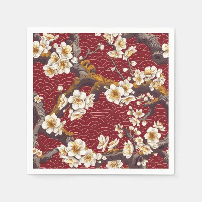 Elegantes Cherry Blossom Nahtloses Muster (17) Serviette (Vorderseite)