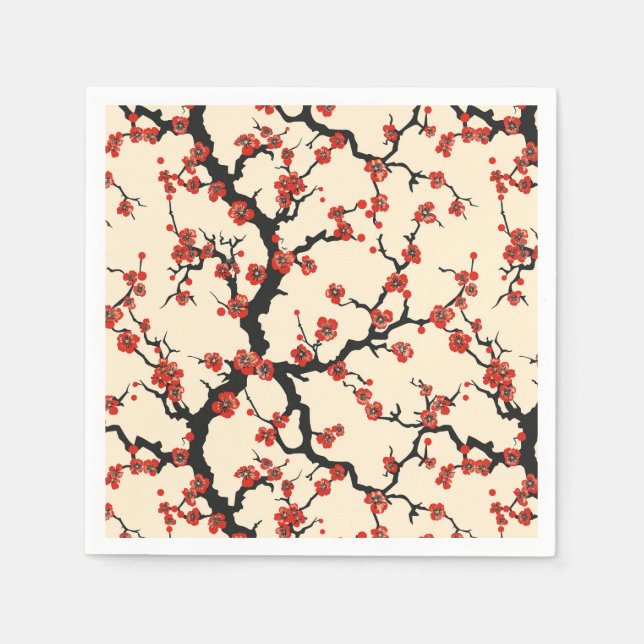 Elegantes Cherry Blossom Nahtloses Muster (1) Serviette (Vorderseite)