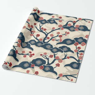 Elegantes Cherry Blossom Nahtloses Muster (2) Geschenkpapier