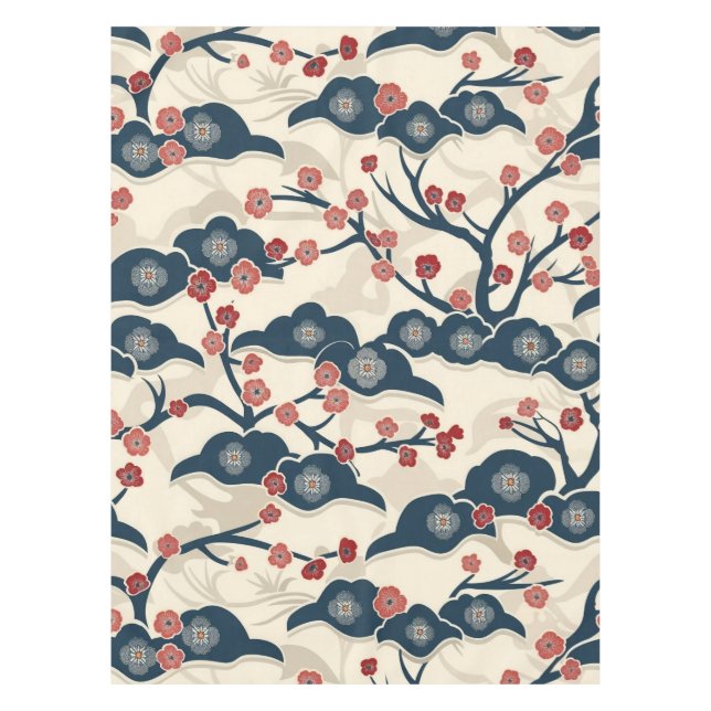 Elegantes Cherry Blossom Nahtloses Muster (2) Tischdecke (Vorderseite)